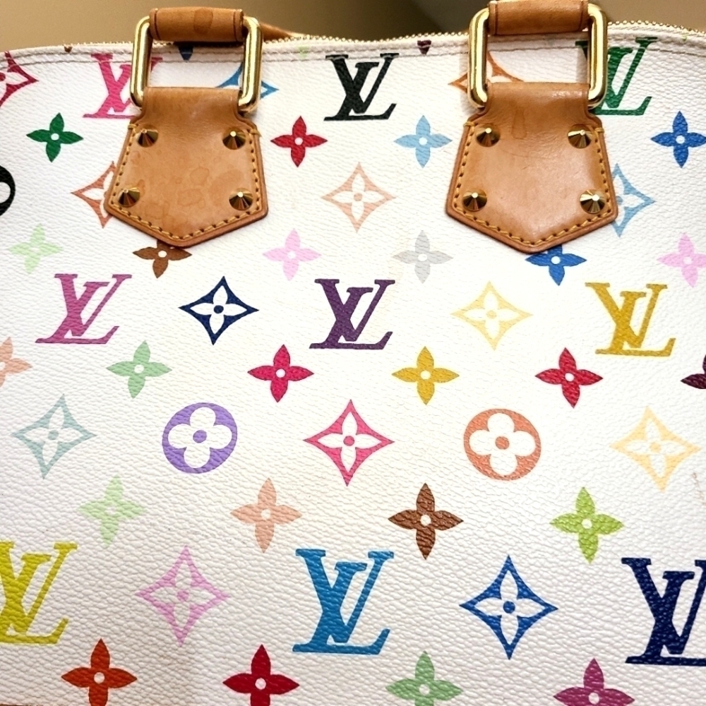 LOUIS VUITTON MURAKAMI ALMA PM BAG WHITE MONOGRAM MULTICOLORE VINTAGE 2003 - Picture 4 of 13